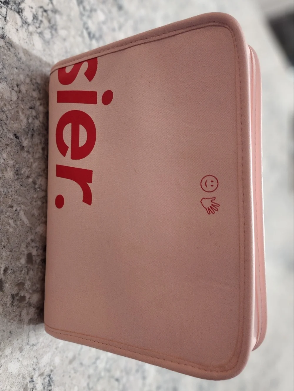 Glossier Light Pink Beauty Bag With Snap In Removeable Liner